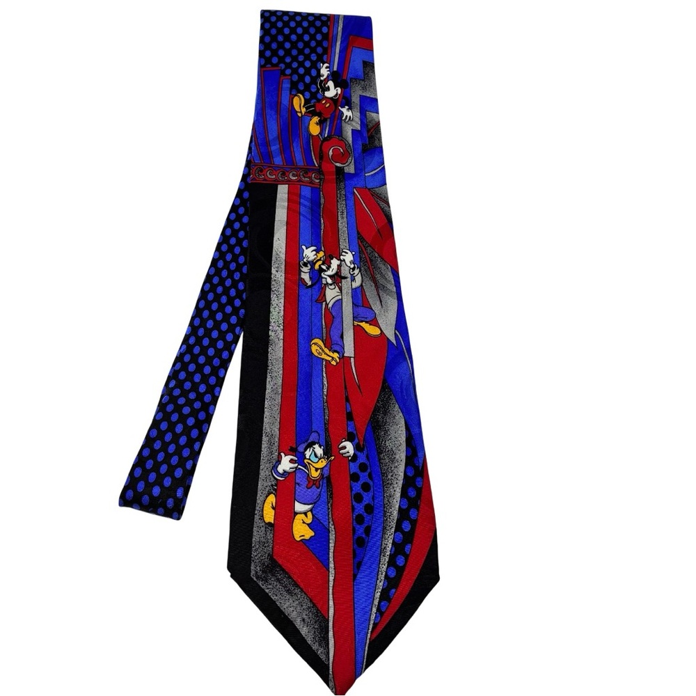 VTG MICKEY INC, Men’s Tie 100% Silk Disney Parks Donald Duck Goofy Mickey Mouse